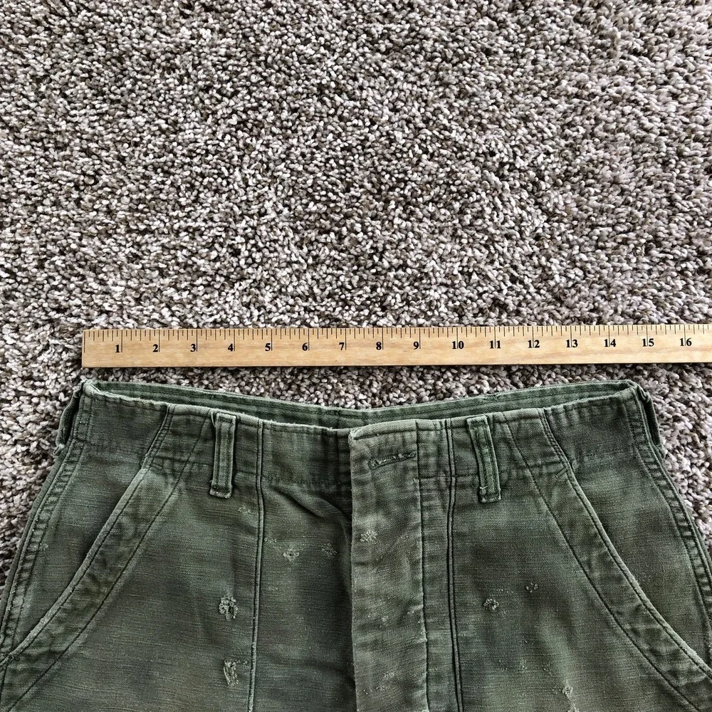 Vtg OG-107 Sateen Pants 29x28 Vietnam Era Fatigue Baker Trousers Distressed READ